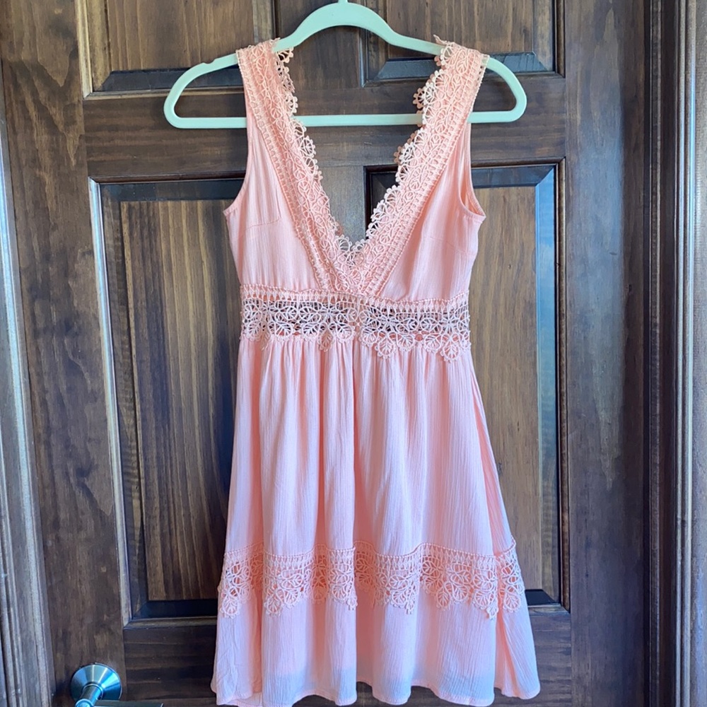 Rue 21 Peach Crochet Dress
